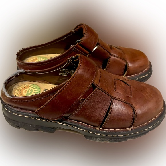 Vintage Earth Shoe Leather Harriet Lug Sole Mule Brown Sz8!worn only a few times - Picture 3 of 6